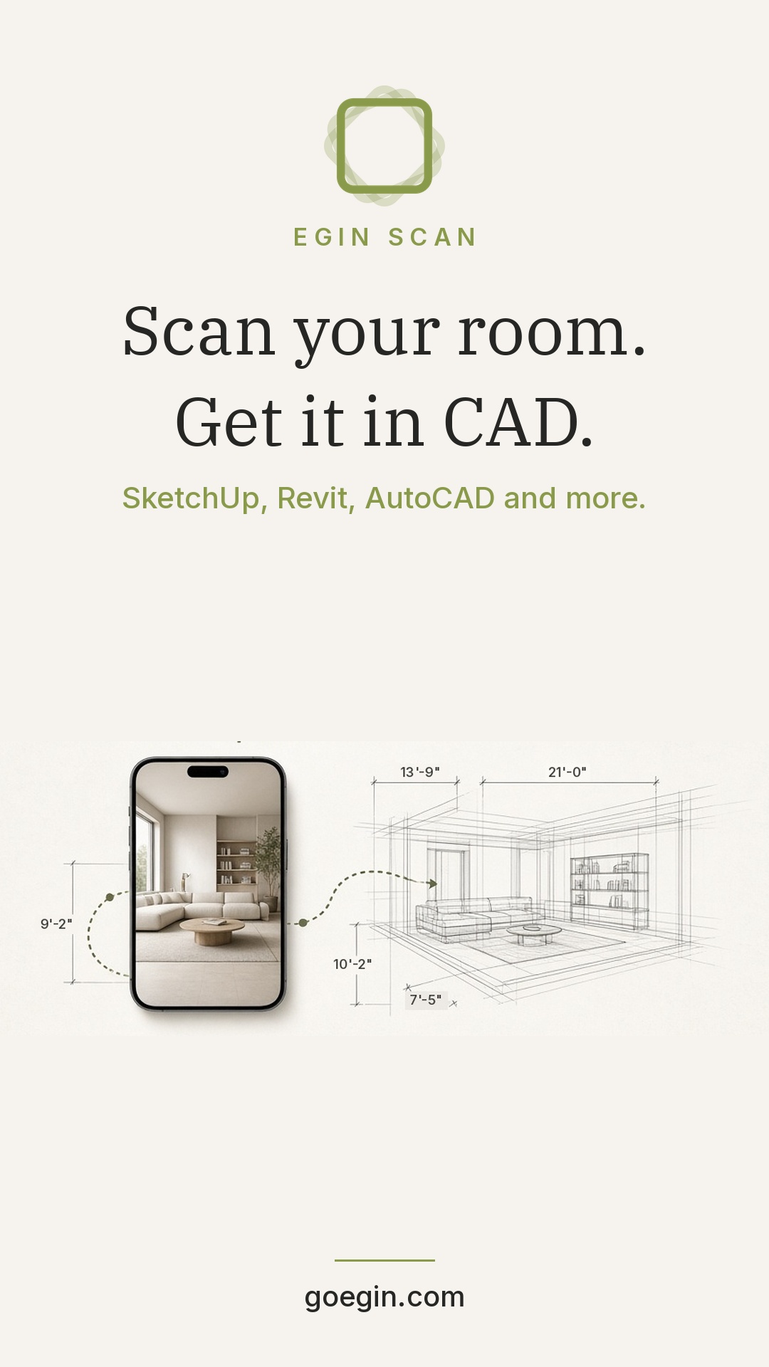Phone room scan converting an existing space into a CAD-ready as-built model
